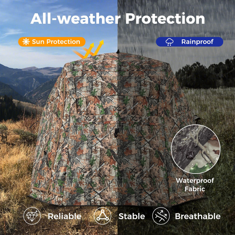 Load image into Gallery viewer, Goplus Camouflage Hunting Blind, One-Way See-Through Hunting Tent w/360° Viewing Range
