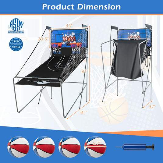 Goplus Foldable Dual Shot Basketball Arcade Game