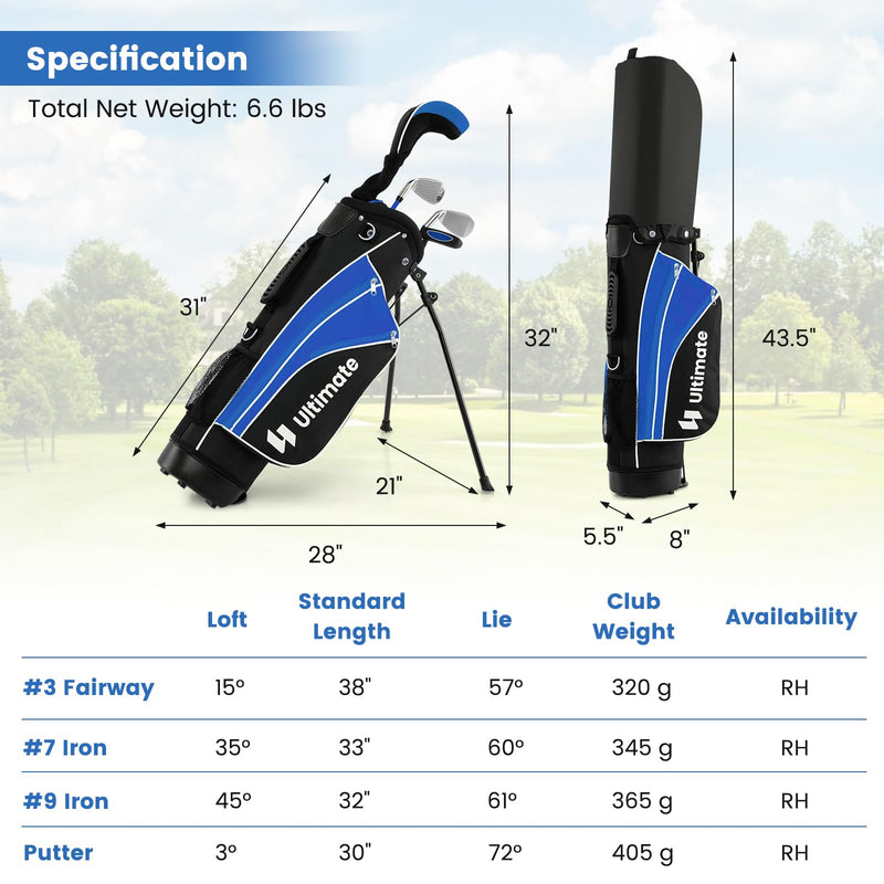 Load image into Gallery viewer, Goplus Junior Complete Golf Clubs Set for Kids, Right Hand Golf Clubs w/Stand Bag, Aged 11-13
