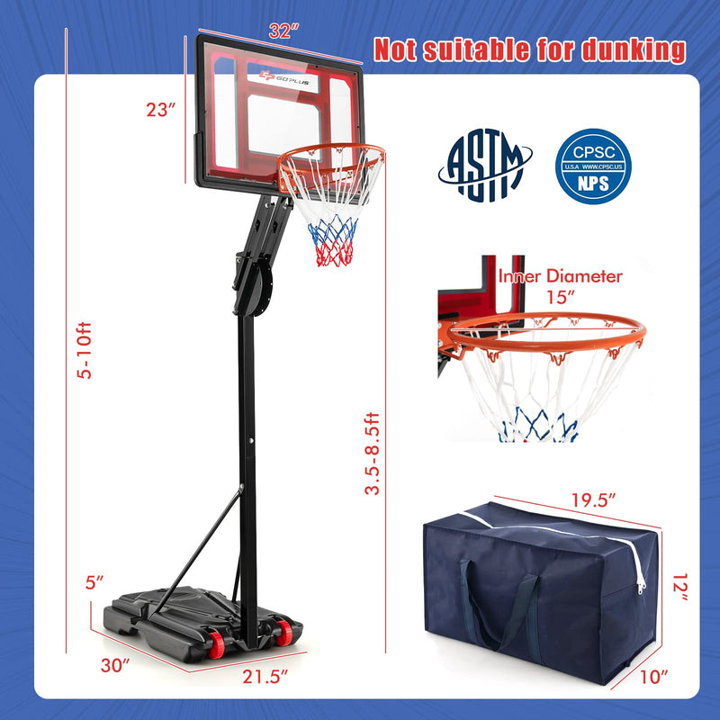Load image into Gallery viewer, Portable Basketball Hoop Outdoor - Goplus

