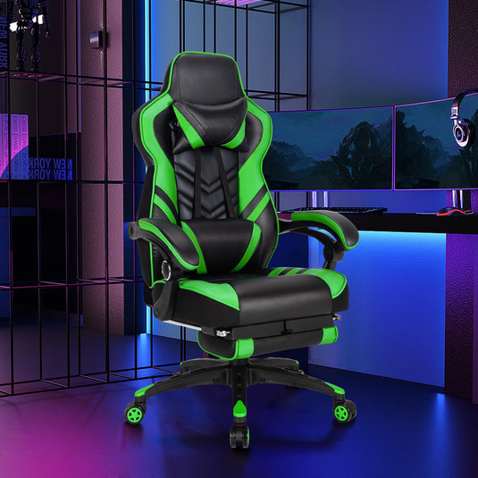 Goplus Gaming Chair, Computer Chair with Footrest and Lumbar Support