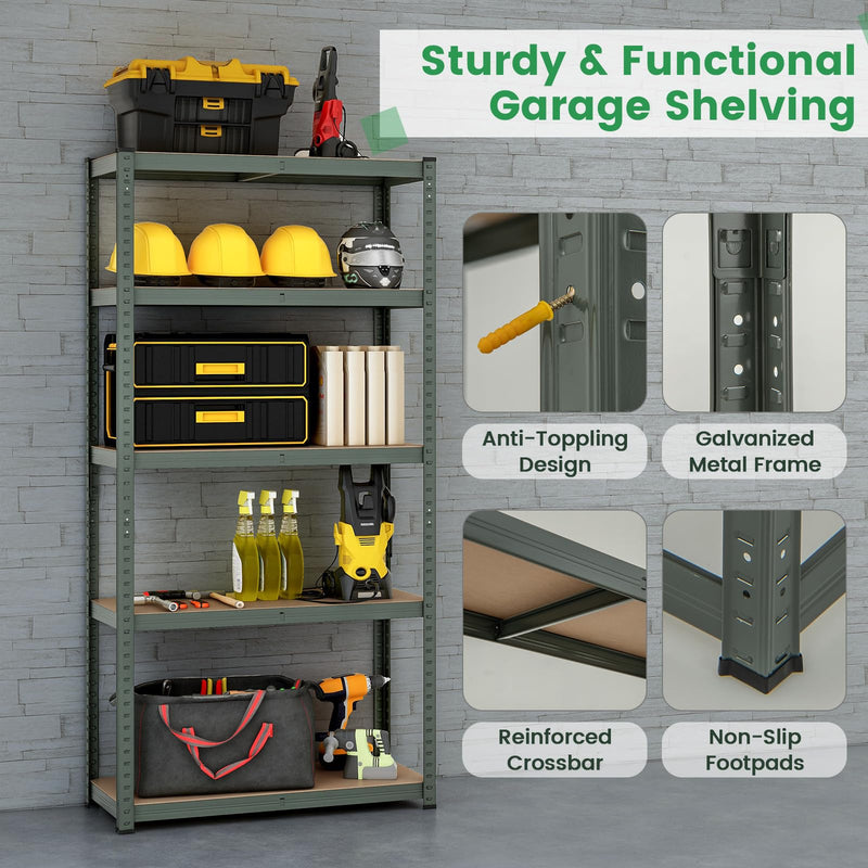 Load image into Gallery viewer, Goplus 5 Tier Adjustable Garage Shelving Unit, 2000 lbs Max Load, 35”W x 16”D x 71”H Multipurpose Organizing Shelf, 4 Pack
