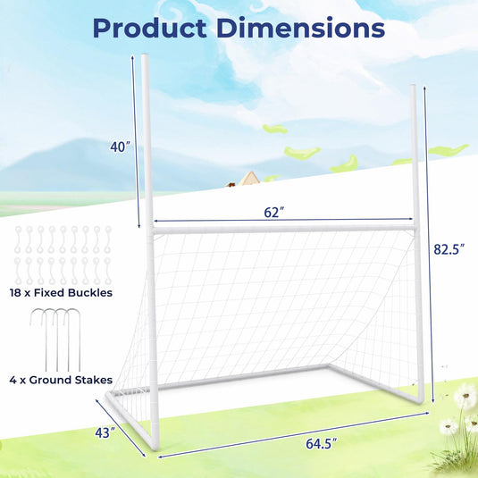 Goplus 2 in 1 Soccer Goal, Football Field Goal w/ 4 Ground Stakes, 5.5 ft x 3.5 ft x 7 ft