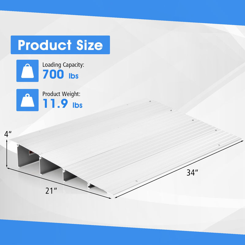 Load image into Gallery viewer, Goplus Door Threshold Ramp, 3&quot; Rise Threshold Ramps for Doorways with Non-Slip Surface
