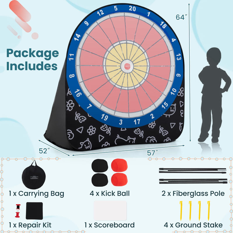 Load image into Gallery viewer, Goplus Giant Kick Darts, Large Dart Board w/ 4 Kick Balls, Carrying Bag
