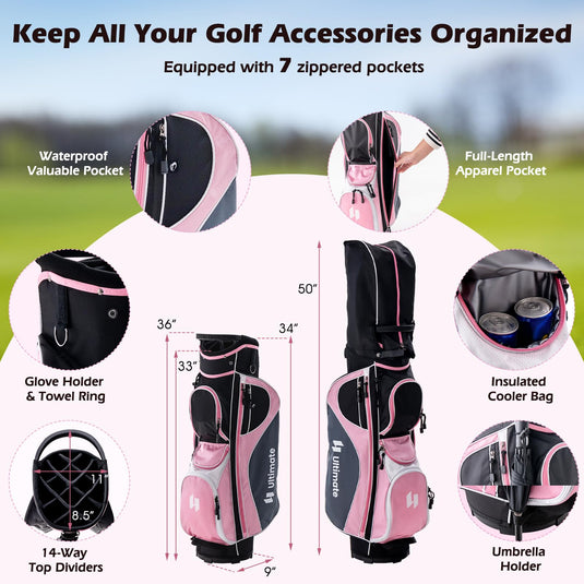 Goplus Complete Golf Club Set for Women, 11 PCS Right Handed Golf Clubs with 460CC