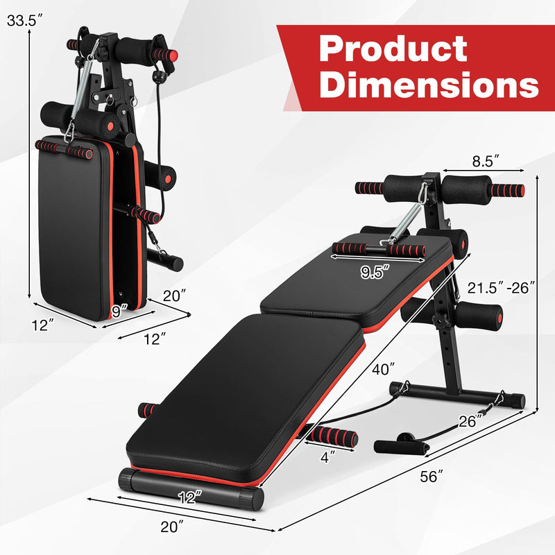 Load image into Gallery viewer, Goplus 7 in 1 Sit up Bench, Foldable Workout Bench w/4 Position Adjustable Height
