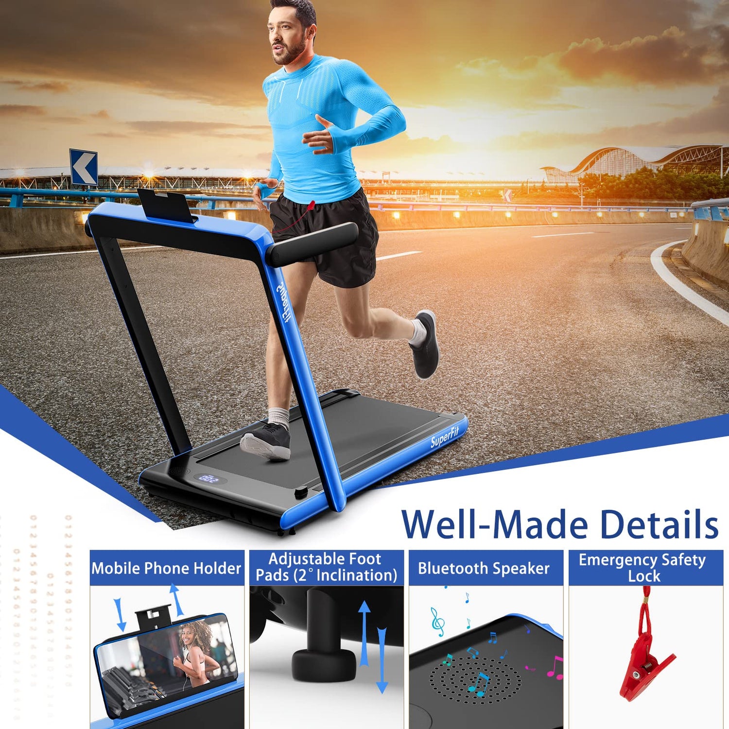 Goplus Foldable Treadmill Goplus 2-in-1 Folding Treadmill,