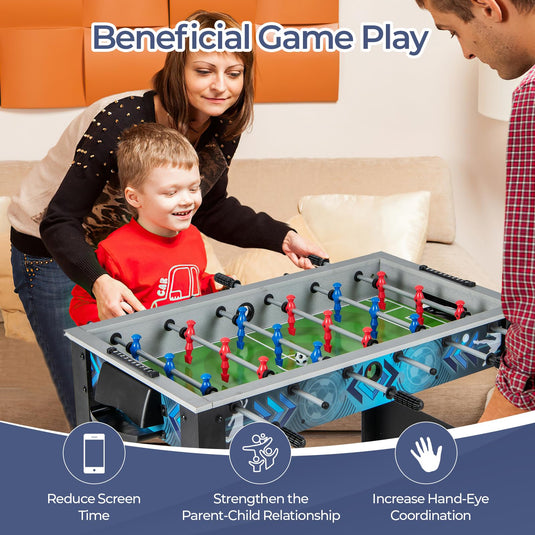 Goplus Foosball Table, Freestanding Soccer Table Game with 2 Footballs