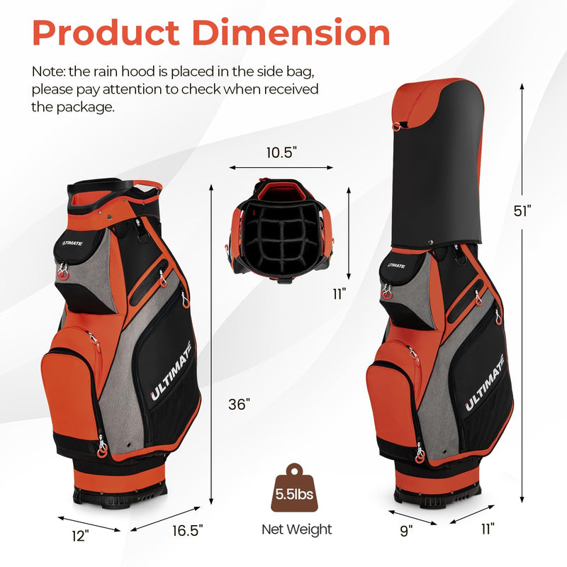 Load image into Gallery viewer, Goplus Golf Cart Bag with 14-Way Top Organizers, Lightweight Portable Golf Club Bag
