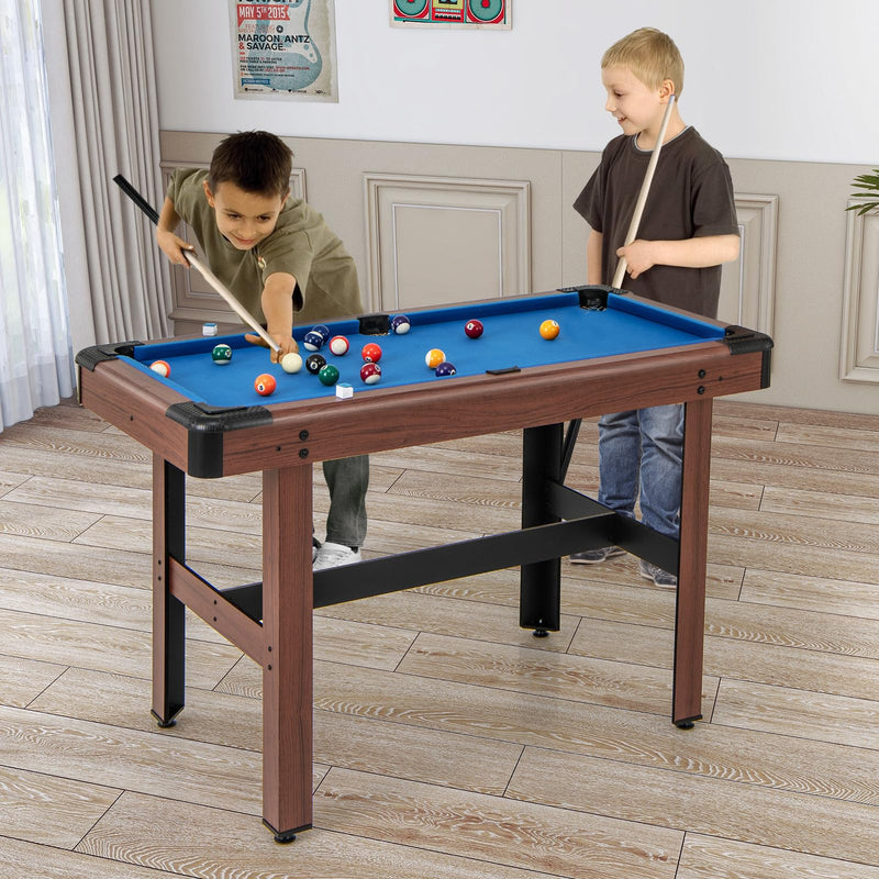 Load image into Gallery viewer, Goplus 48” Pool Table, Wooden Billiards Table w/ 2 Cue Sticks, 16 Balls, 2 Chalks, Triangle, Brush
