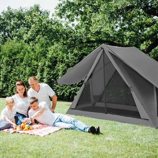 Goplus Pop-up Camping Tent 2-3 Person, 360° One-Way See-Through Family Tent, Waterproof Windproof 4-Season Shelter Tent