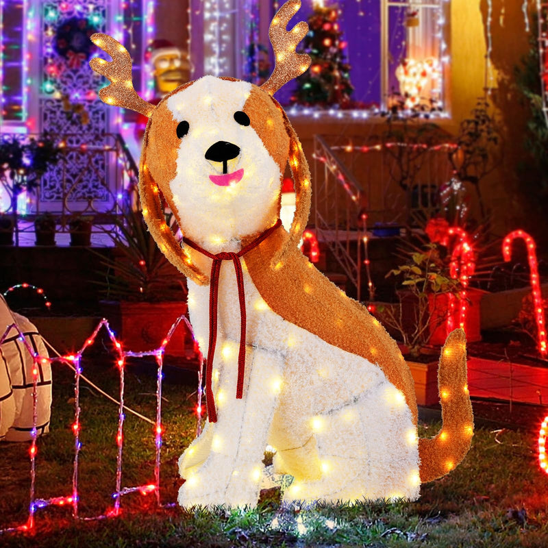 Load image into Gallery viewer, Goplus Lighted Christmas Dog, Indoor Outdoor Puppy Decoration w/LED Lights
