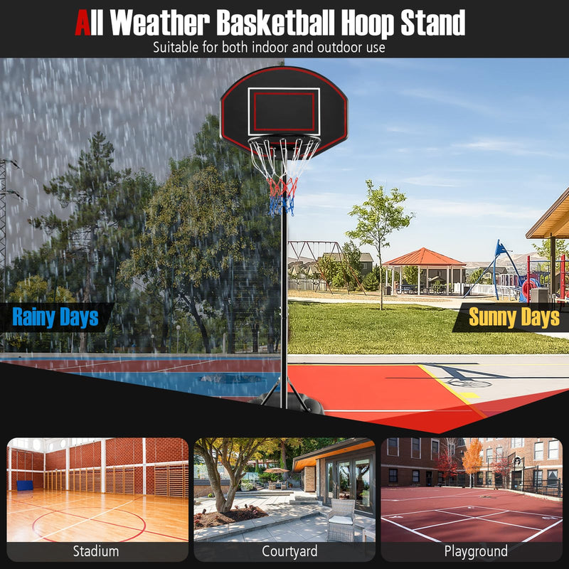 Load image into Gallery viewer, Goplus Portable Basketball Hoop Outdoor, 5.5-7.5 FT Basketball Goal with 5 Adjustable Height
