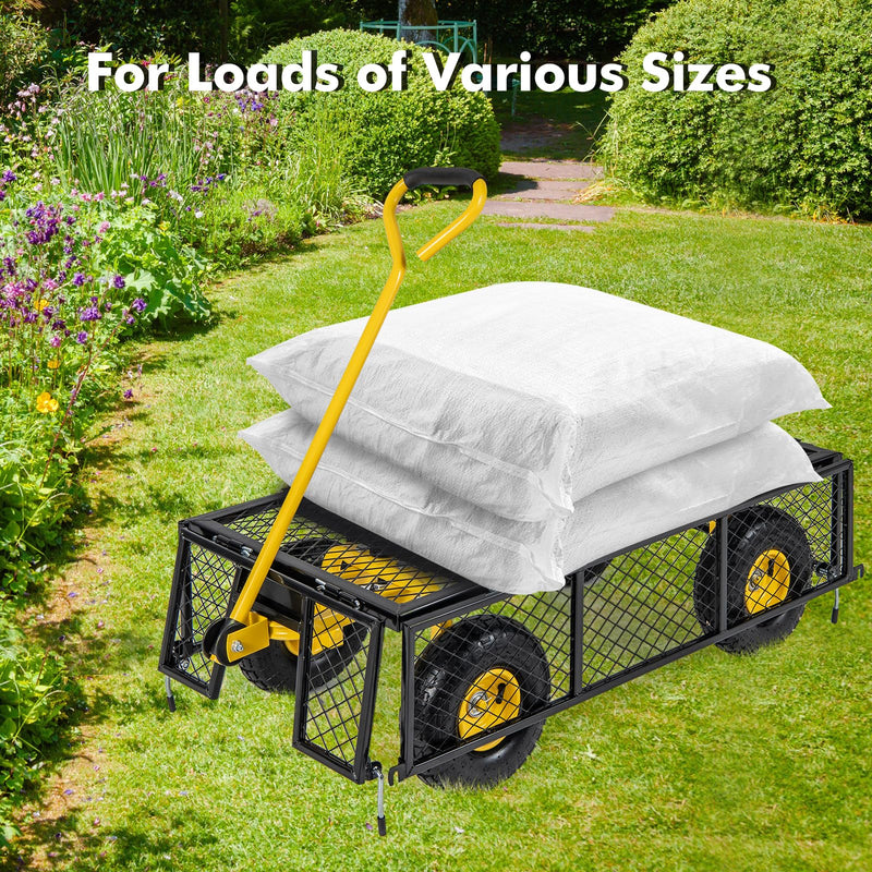 Load image into Gallery viewer, Goplus Utility Garden Wagon, Outdoor Platform Cart w/4 Removable Side Panels, 900 LBS Load Capacity (43” x 21” x 36”)
