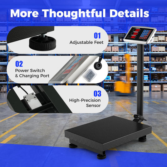 Goplus 660 LBS Digital Platform Scale, Commercial Electronic Postal Scale with LB/KG Price Calculator