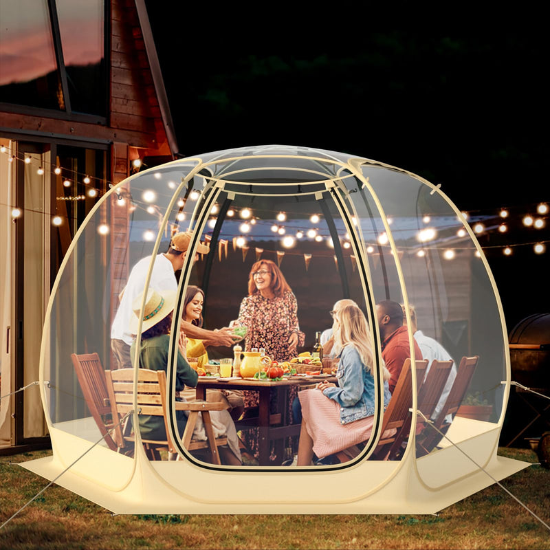 Load image into Gallery viewer, Goplus Pop up Bubble Tent for 6-10 People, 11 x 11 FT Outdoor Instant Tent Dome, Patio Large Oversize Weatherproof Pod
