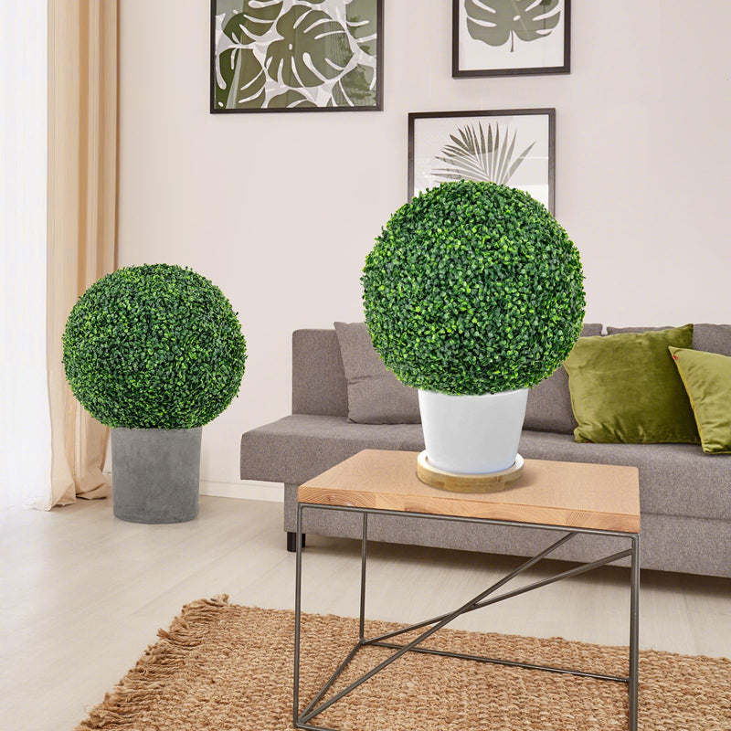 Load image into Gallery viewer, Goplus 2 PCS 20 Inch Artificial Plant Topiary Ball, Round Faux Boxwood Balls Outdoor
