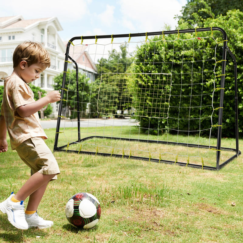 Load image into Gallery viewer, Goplus 6FT x4FT Soccer Net, 2 in 1 Soccer Rebounder Soccer Goal w/Shooting Auxiliary Area
