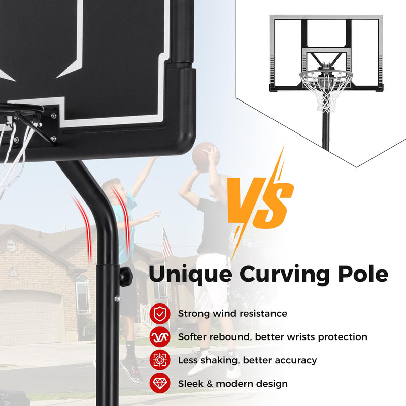 Load image into Gallery viewer, Goplus Portable Outdoor Basketball Hoop, 6.9-8.5 FT Adjustable Basketball Goal System w/Fillable Base
