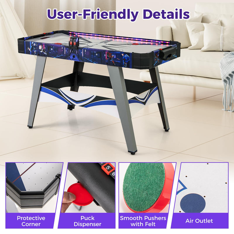 Load image into Gallery viewer, Goplus 54&quot; Air Hockey Table, Hockey Game Table w/LED Scoreboard, Lights, 2 Pucks, 2 Pushers
