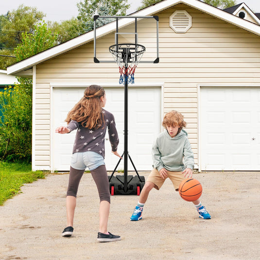 Goplus Portable Basketball Hoop Outdoor, 5.9FT-6.9FT Height Adjustable Basketball Goal System w/Fillable Base