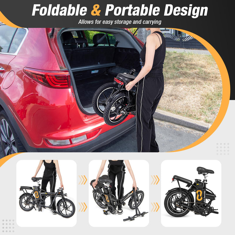 Load image into Gallery viewer, Goplus Electric Bike for Adults, 16&quot; Folding Ebike w/Pedals, 650W Brushless Motor, 42V 10.4Ah Removable Battery
