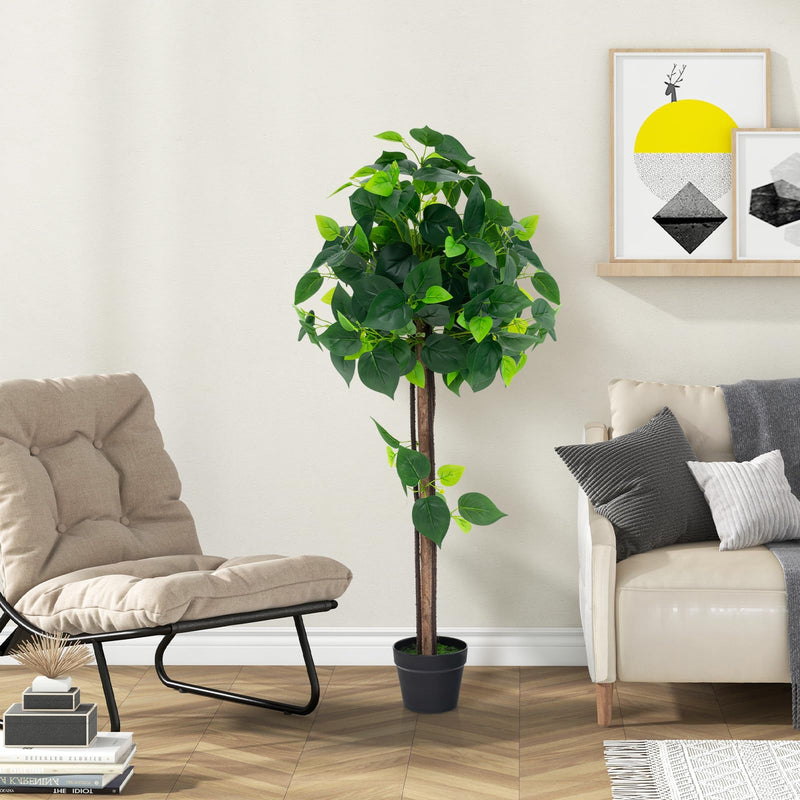 Load image into Gallery viewer, Goplus 45&quot; Artificial Hydrangea Tree, Tall Fake Potted Silk Tree with Real Wood Trunk
