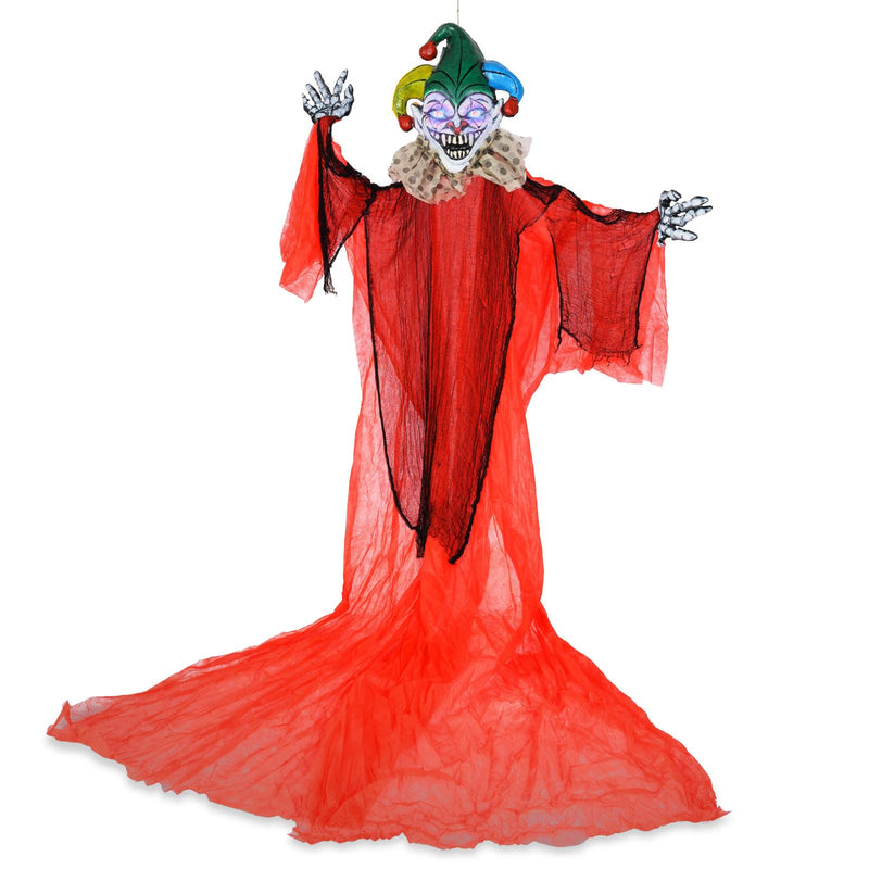 Load Clown Goplus Hanging Halloween Decoration, 13.1 Ft Hanging Clown with Colorf ...
