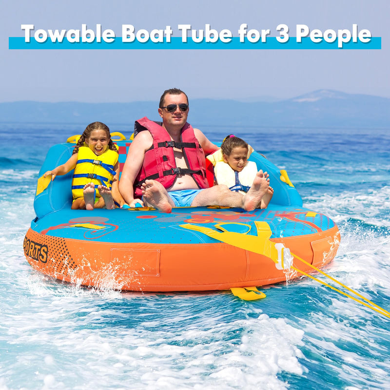 Load image into Gallery viewer, Goplus Inflatable Towable Tubes for Boating, 1-3 Riders Water Sport Towables for Boat
