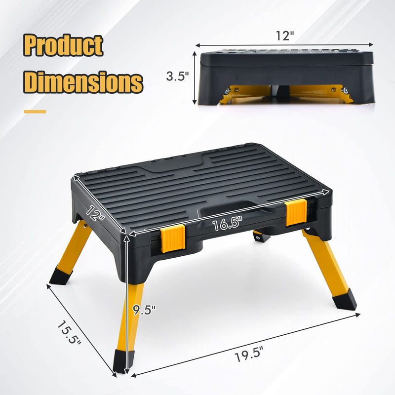 Load image into Gallery viewer, Goplus One Step Stool Tool Box, Folding Step Ladder with Wide Pedal
