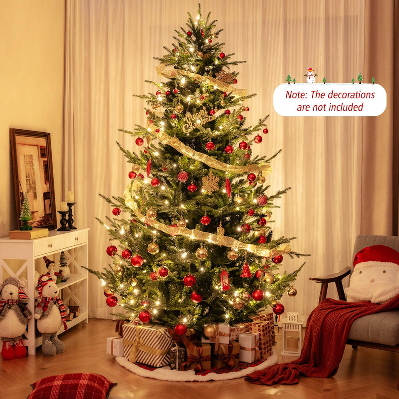 Load image into Gallery viewer, Goplus 8ft Pre-lit Artificial Christmas Tree with 450 Warm White LED Lights, 1480 Branch Tips
