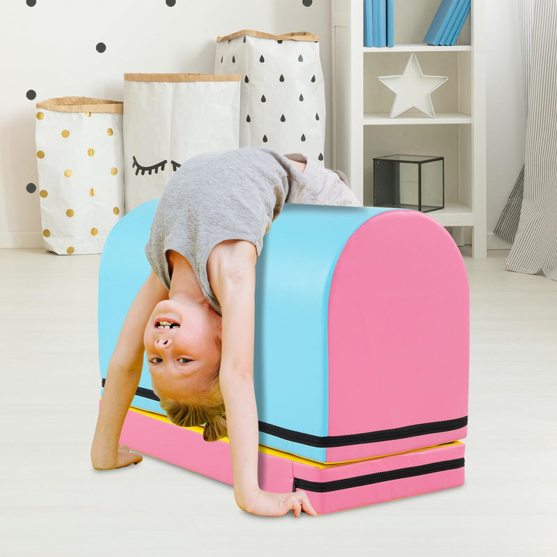 Load image into Gallery viewer, Goplus Mailbox Tumbling Mat, Gymnastics Vaulting Box w/Detachable Mat, Carrying Handle
