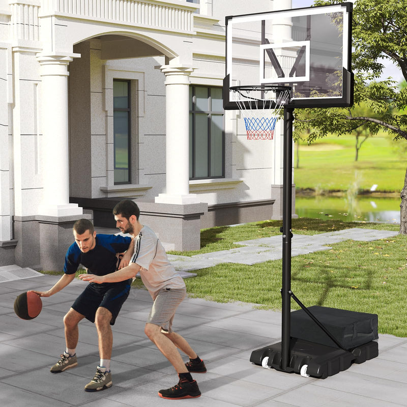 Load image into Gallery viewer, Goplus Basketball Hoop Outdoor, 4.1-10 FT Height Adjustable Basketball Goal System with 45 Inch Shatterproof PC Backboard
