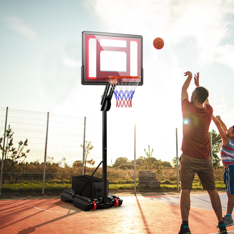 Load image into Gallery viewer, Goplus Portable Basketball Hoop Outdoor, 5FT-10FT Height Adjustable Basketball Stand System
