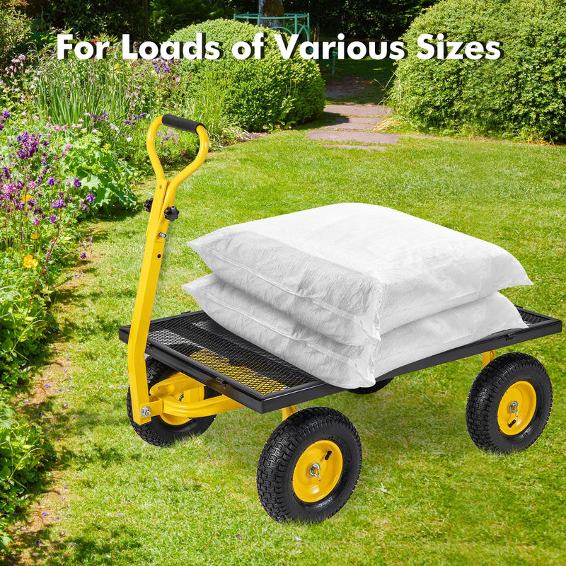 Load image into Gallery viewer, Goplus Utility Garden Wagon, Outdoor Platform Cart w/4 Removable Side Panels, 1200 LBS Load Capacity
