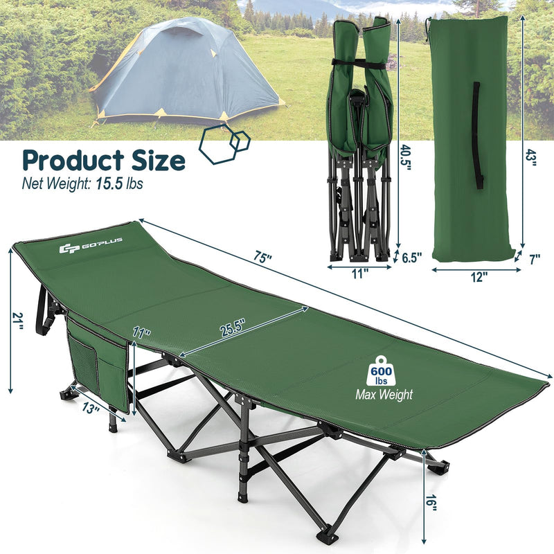 Load image into Gallery viewer, Goplus Folding Camping Cot, 27.5&quot; Sleeping Cot for Adults with Carry Bag, 600LBS Weight Capacity
