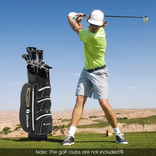 Goplus Golf Cart Bag with 15-Way Top Dividers