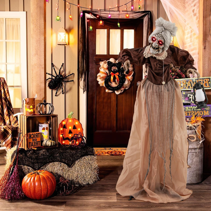 Load image into Gallery viewer, Goplus Halloween Animatronic, Talking Zombie Maid in Lantern
