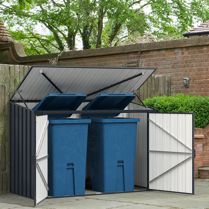 Load image into Gallery viewer, Goplus 6.3 x 2.8 FT Metal Outdoor Storage Shed, Snap-on Structures for Efficient Assembly
