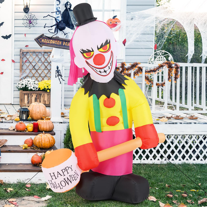 Load image into Gallery viewer, Goplus 8 Ft Halloween Inflatables, Giant Blow up Halloween Clown Decorations with Moving Head
