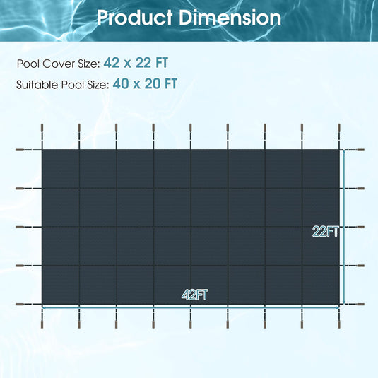 Goplus Safety Pool Cover, Fits 40FTx20FT Inground Swimming Pools, Rectangle Winter Leaf Pool Cover