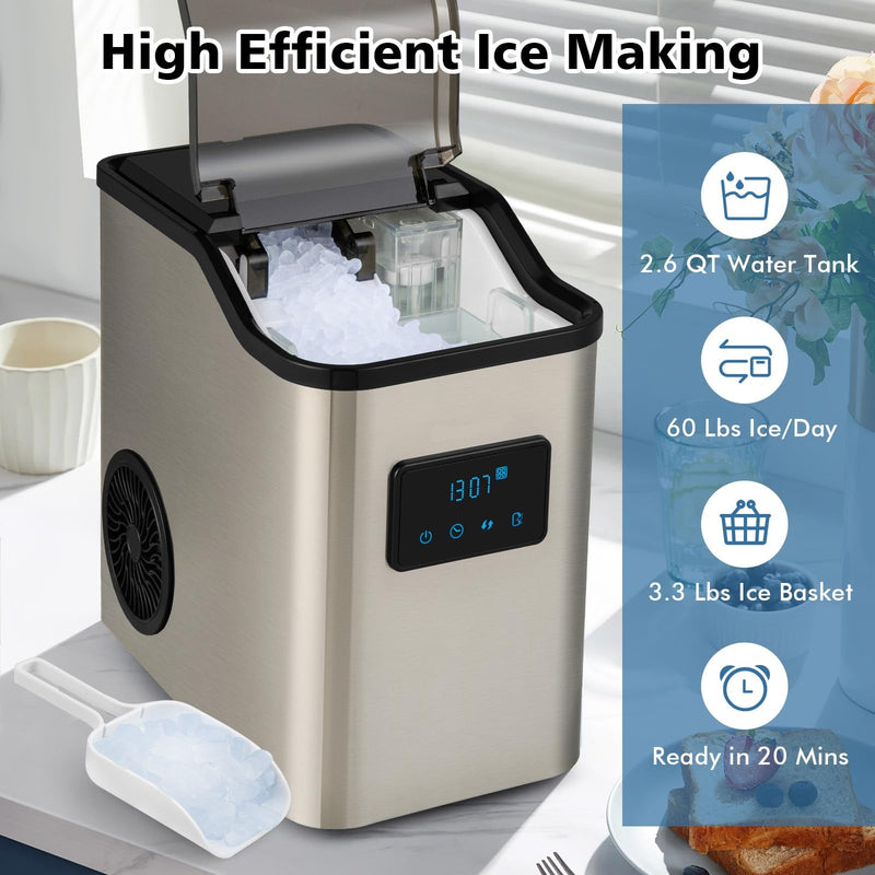 Load image into Gallery viewer, Nugget Ice Maker Countertop, 60 Lbs/24H, Pebble Ice Machine with Self-Cleaning
