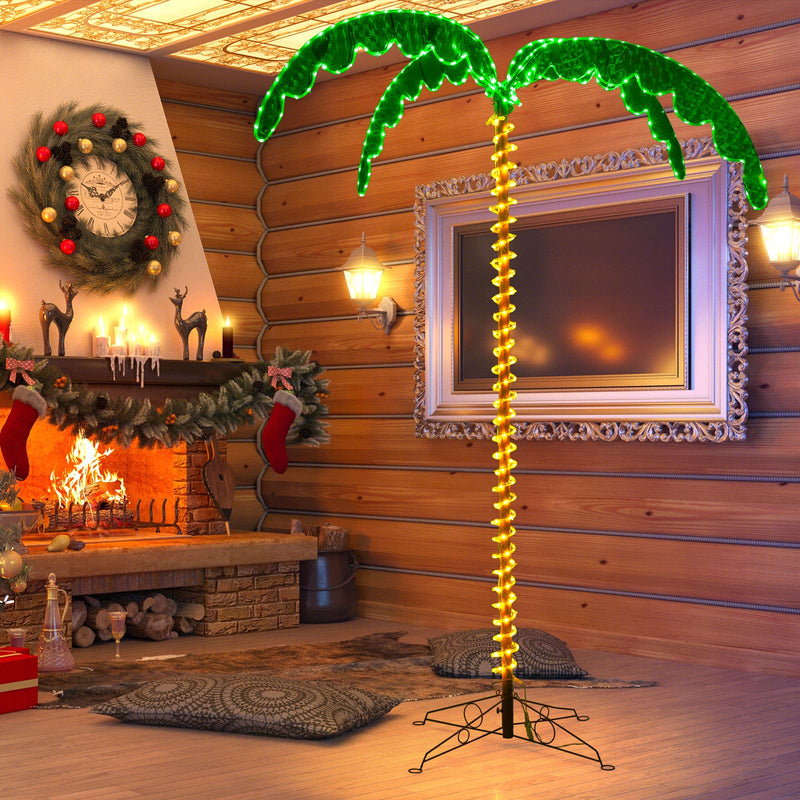 Load image into Gallery viewer, Goplus 7.5 FT Lighted Palm Tree, Tropical Christmas Tree with 332 LED Lights
