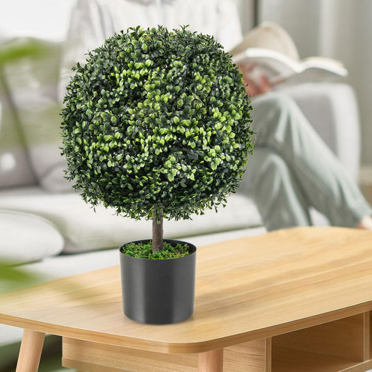 Goplus 22" Artificial Boxwood Topiary Ball Tree