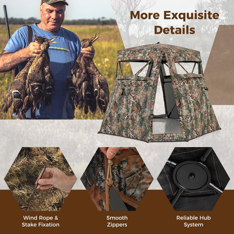 Load image into Gallery viewer, Goplus Camouflage Hunting Blind, One-Way See-Through Hunting Tent w/360° Viewing Range
