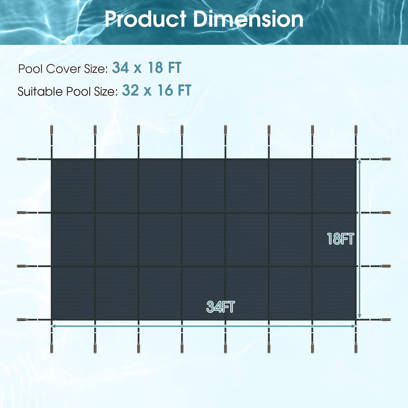 Load image into Gallery viewer, Goplus Safety Pool Cover, Fits 32FTx16FT Inground Swimming Pools (Size 34 x 18 ft, Fits 32 x 16 ft)
