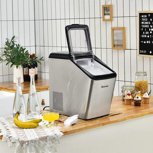 Nugget Ice Maker for Countertop, 29 Lbs/24H Portable and Compact Ice Machine with Self-Cleaning