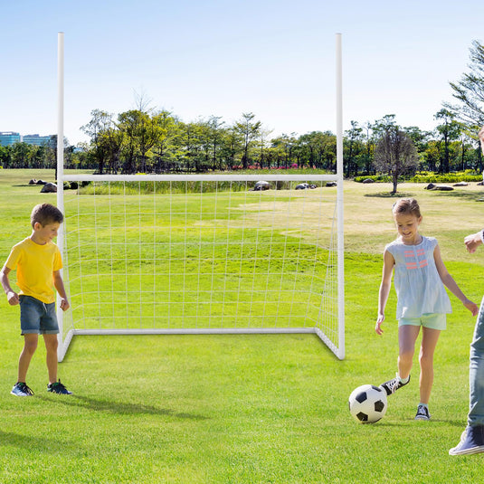 Goplus 2 in 1 Soccer Goal, Football Field Goal w/ 4 Ground Stakes, 5.5 ft x 3.5 ft x 7 ft