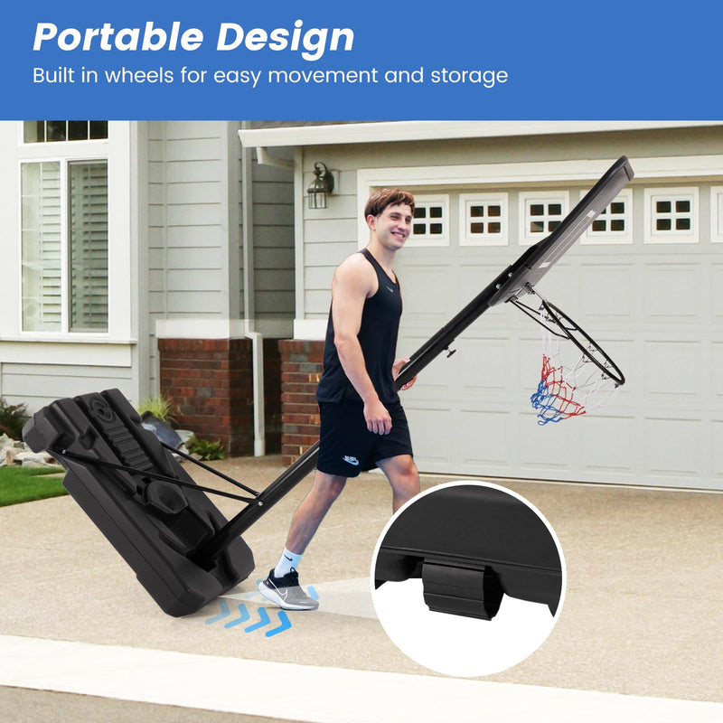 Load image into Gallery viewer, Goplus Portable Basketball Hoop Outdoor, 6.5-10FT Adjustable Basketball Goal System w/44-Inch Shatterproof Backboard
